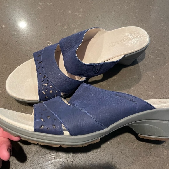 Navy Merrell Wedge Sandals - Picture 2 of 7